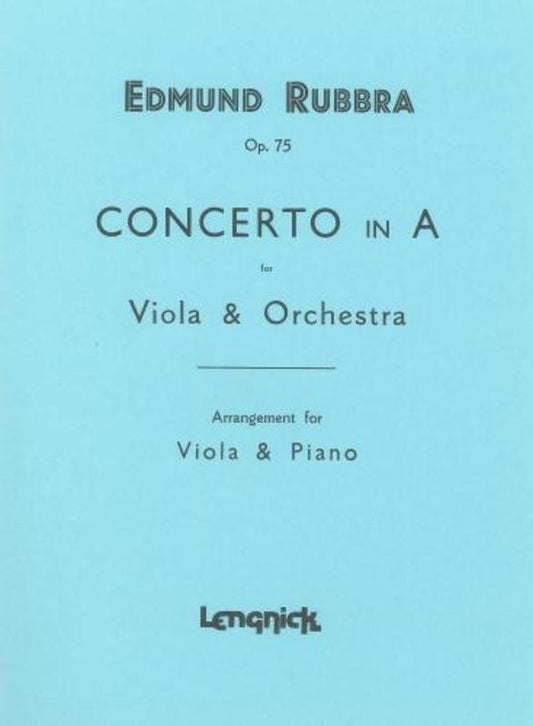Rubbra - Concerto A Maj Op 75 Viola/Piano (Softcover Book)