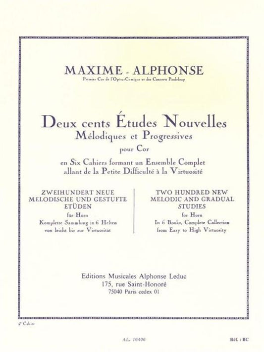 Alphonse - 200 Etudes Vol 5 For Horn (Alphonse Leduc)