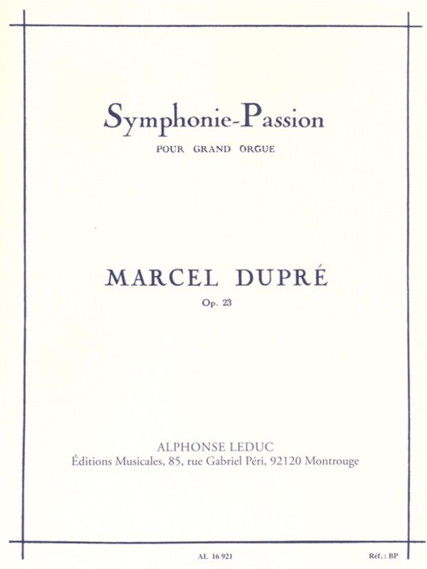 Dupre - Passion Symphony Op 23 For Organ (Softcover Book)