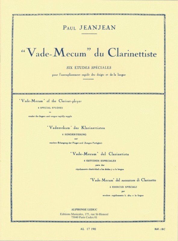 Jeanjean Vade-Mecum for Clarinet - Six Studies for Intermediate Players
