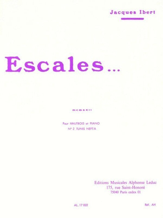 Ibert - Escales for Oboe and Piano, 96 Pages, Advanced Level