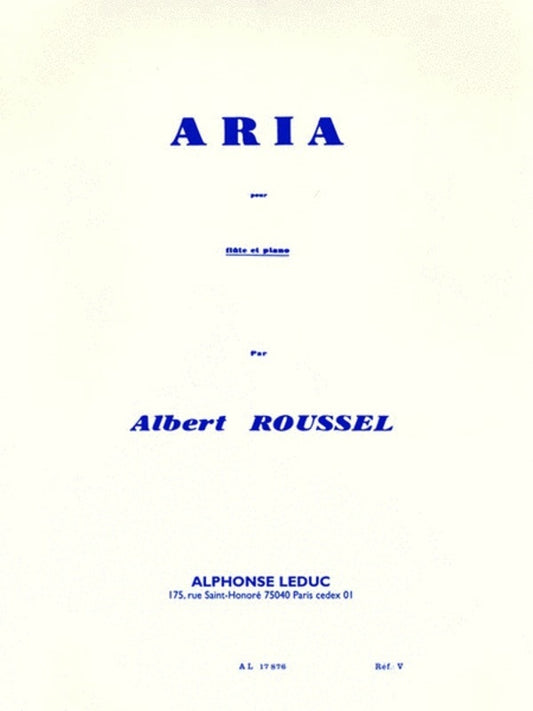 Aria For Flute And Piano (Softcover Book)