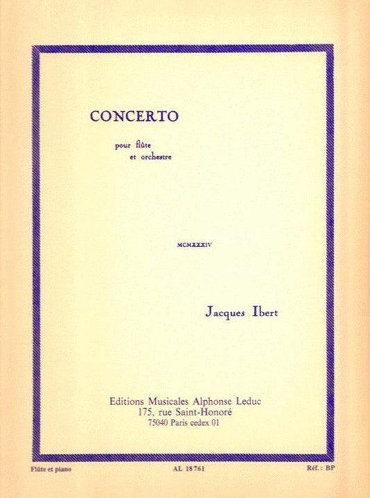 Ibert - Concerto for Flute and Piano