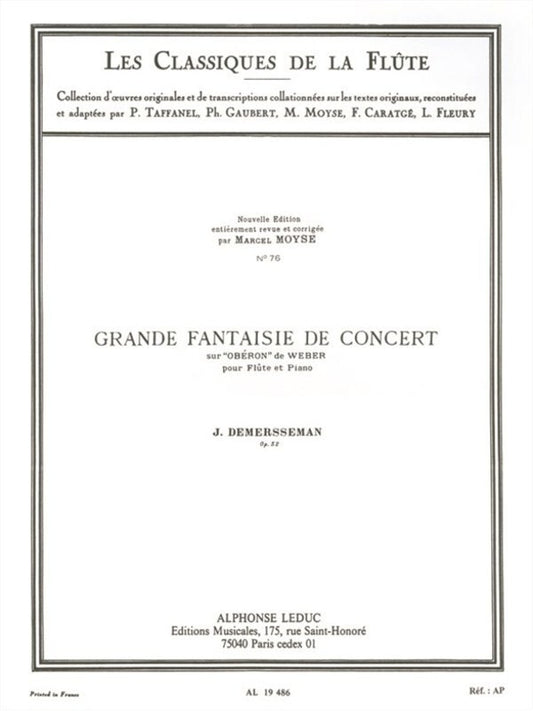 Demersseman - Grande Fantaisie De Concert Op 52 Flute/Piano