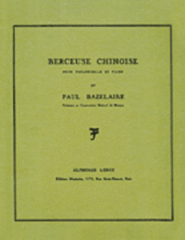 Bazelaire - Berceuse Chinoise Op 115 Cello/Piano (Softcover Book)