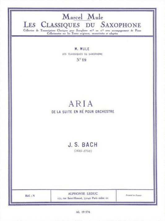 Bach - Aria from Suite in D for Alto Saxophone and Piano