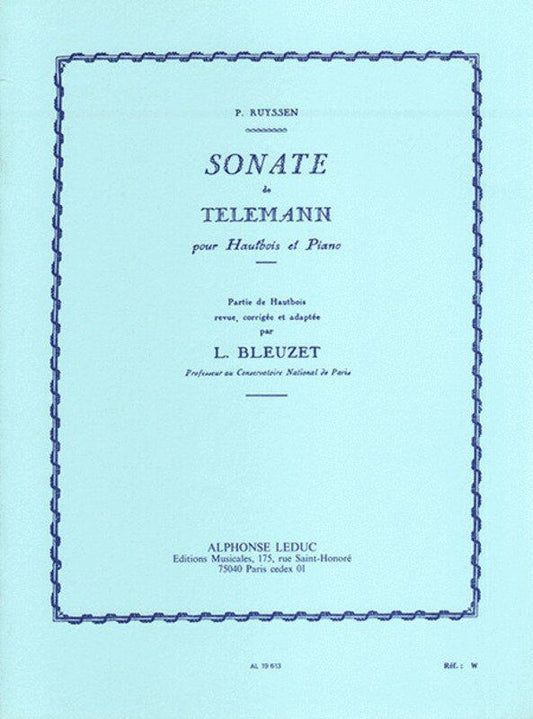 Telemann - Sonata in A Minor for Oboe and Piano, 128 Pages, Alphonse Leduc