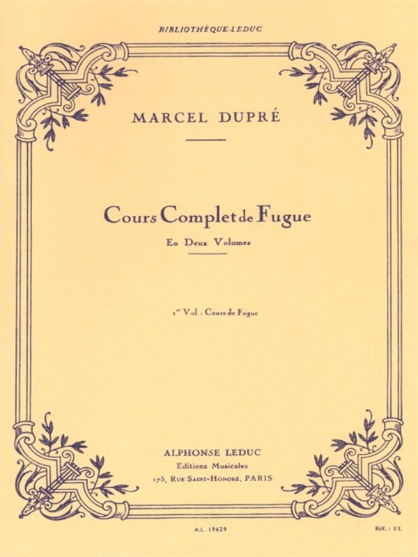 Dupre - Complete Study Of The Fugue Vol 1 Organ