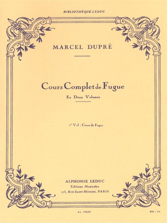 Dupre - Complete Study Of The Fugue Vol 1 Organ