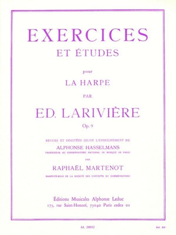Lariviere Exercises and Studies Op. 9 for Harp