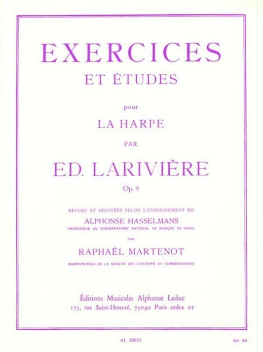 Lariviere Exercises and Studies Op. 9 for Harp