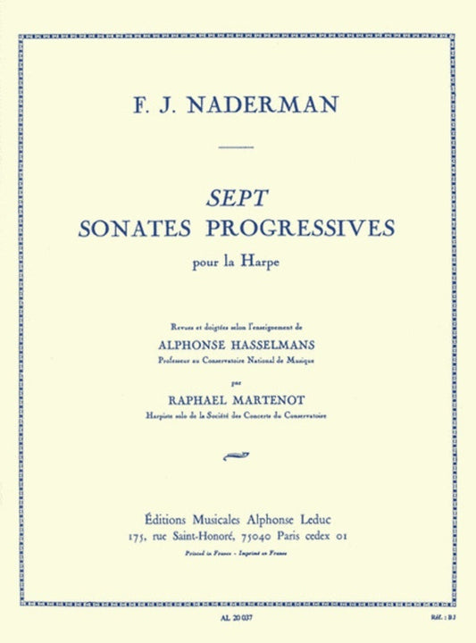 Naderman - Progressive Sonatinas Op 92 Harp (Softcover Book)