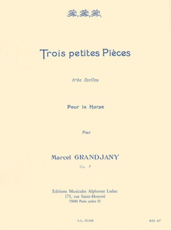 Grangjany - 3 Petites Pieces For Harp (Softcover Book)
