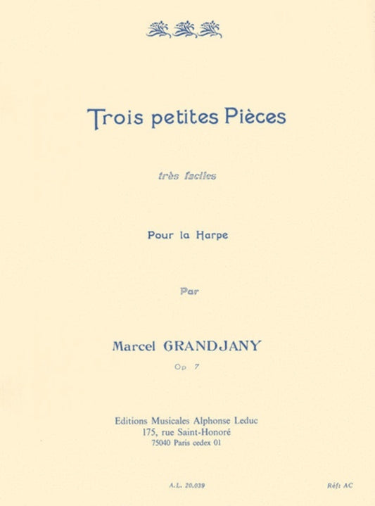 Grangjany - 3 Petites Pieces For Harp (Softcover Book)