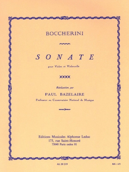 Sonata (Bazelaire) Violin And Cello (Softcover Book)