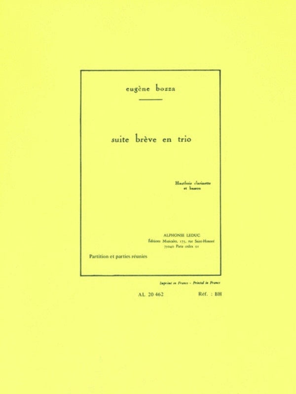 Suite Breve En Trio Form Op 67 Oboe/Clarinet/Bassoon (Music Score/Parts)