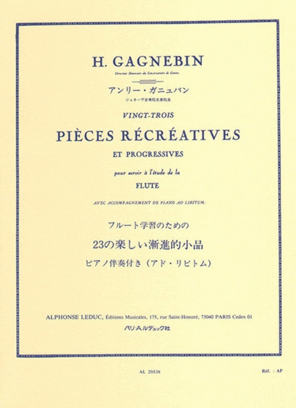 23 Pieces Recreatives Et Progressives For Flute (Softcover Book)