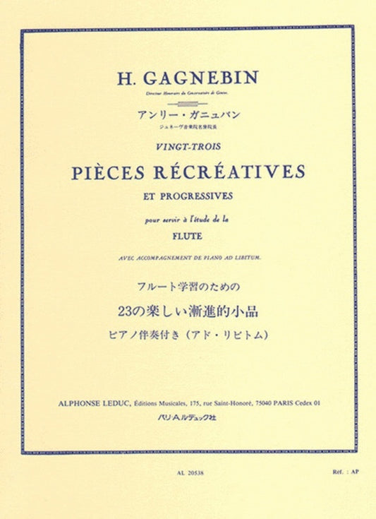 23 Pieces Recreatives Et Progressives For Flute (Softcover Book)
