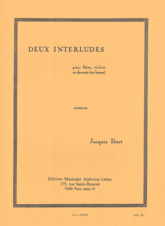 Two Interludes For Flute/Violin/Harpsichord/Harp (Softcover Book)