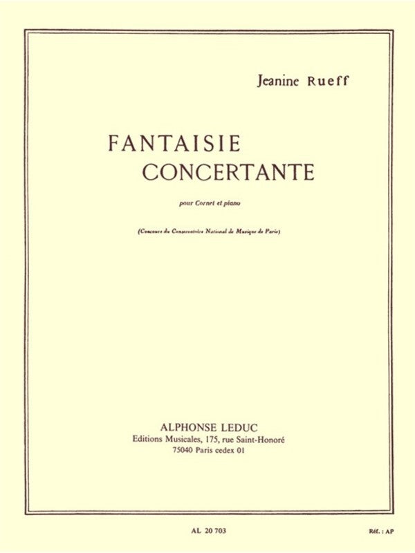 Rueff - Fantaisie Concertante For Cornet/Piano Softcover Book (Bb Cornet)