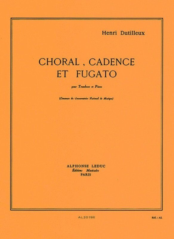 Dutilleux - Choral Cadence et Fugato for Trombone and Piano