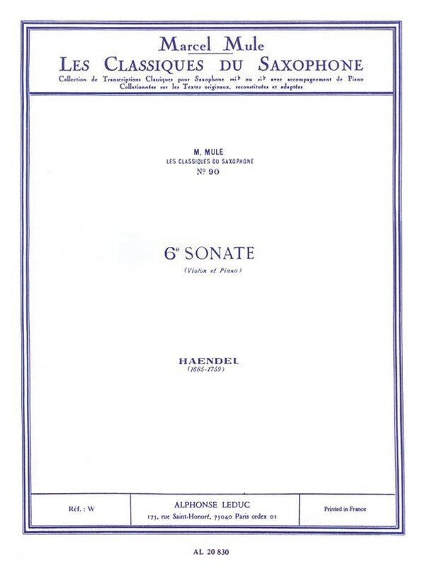 Handel - Classique Saxophone Sonata No. 6 for Alto Saxophone and Piano