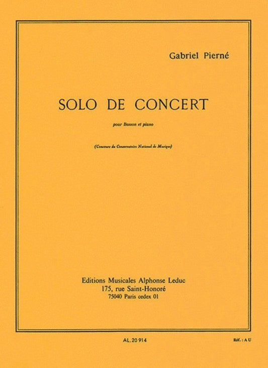 Pierne - Solo de Concert Op. 35 for Bassoon, Alphonse Leduc, 16 Pages