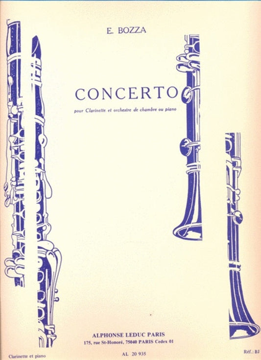 Bozza - Concerto For Clarinet/Piano (Softcover Book)