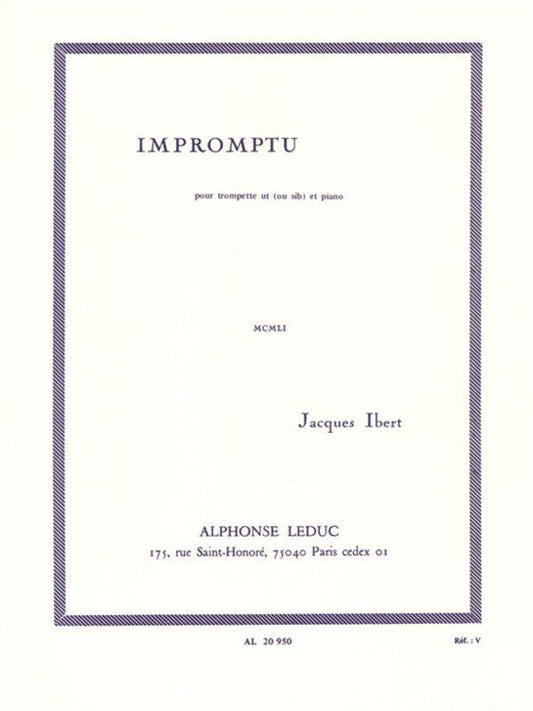 Ibert - Impromptu for Trumpet and Piano by Alphonse Leduc