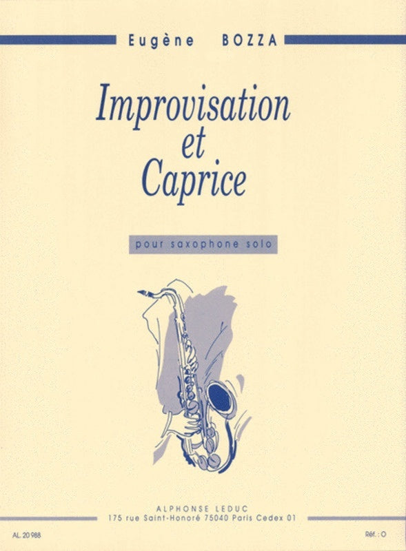 Bozza - Improvisation Et Caprice For Solo Sax (Softcover Book)