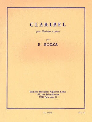 Claribel B Flat Clarinet Piano - Bozza - Leduc AL21040MS
