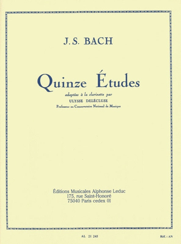 15 Etudes After J S Bach For Clarinet (Softcover Book)