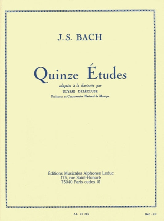 15 Etudes After J S Bach For Clarinet (Softcover Book)