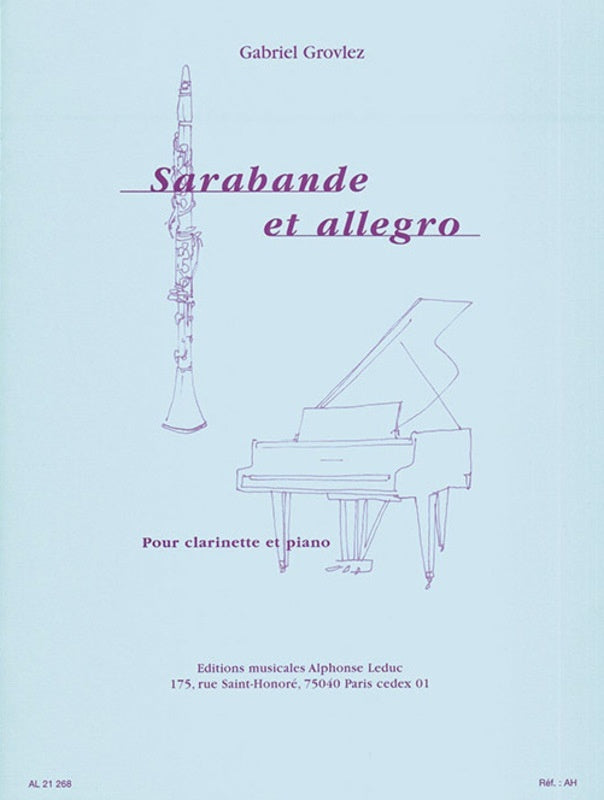 Grovlez - Sarabande And Allegro For Clarinet/Piano (Softcover Book)