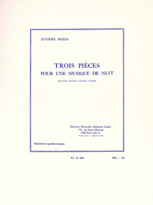 Bozza - 3 Piece Pour Musique De Nuit Woodwind Quartet (Music Score/Parts)