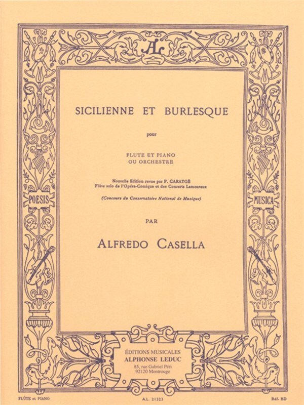 Casella - Sicilienne And Burlesque For Flute/Piano (Softcover Book)