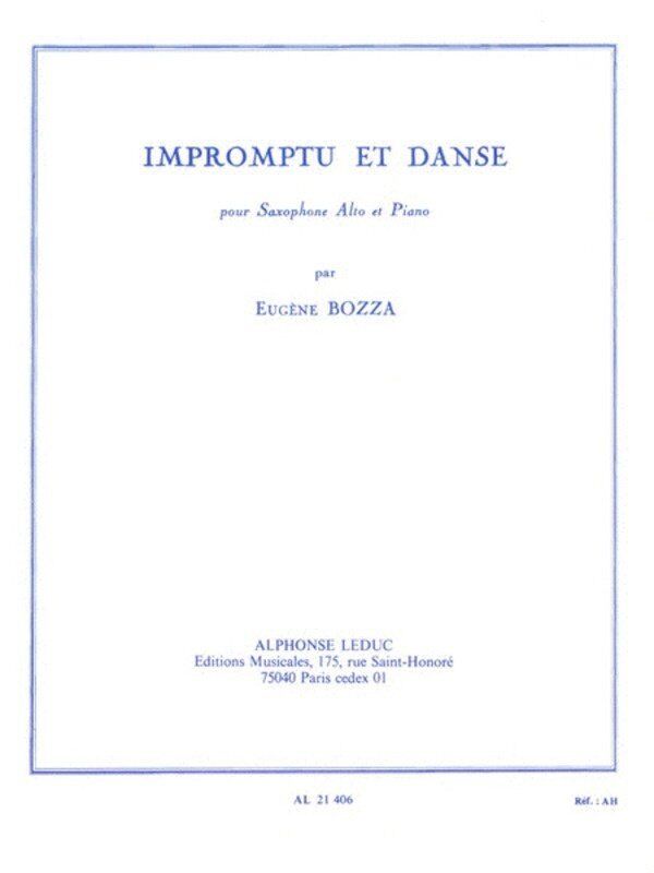 Bozza - Impromptu and Dance for Alto Saxophone and Piano