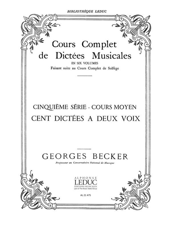 Becker - Cours Complet De Dictees Vol 5 Bl784