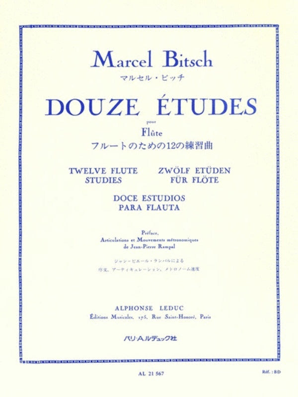Bitsch - 12 Etudes For Flute (Softcover Book)