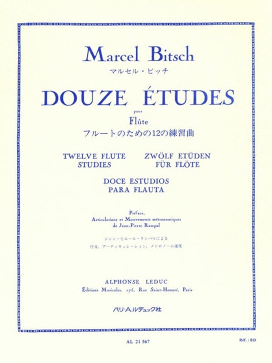 Bitsch - 12 Etudes For Flute (Softcover Book)