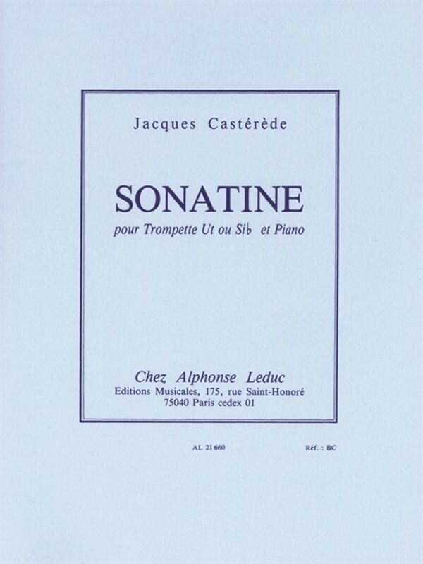 Casterede - Sonatina for Trumpet and Piano, Alphonse Leduc, 96 Pages