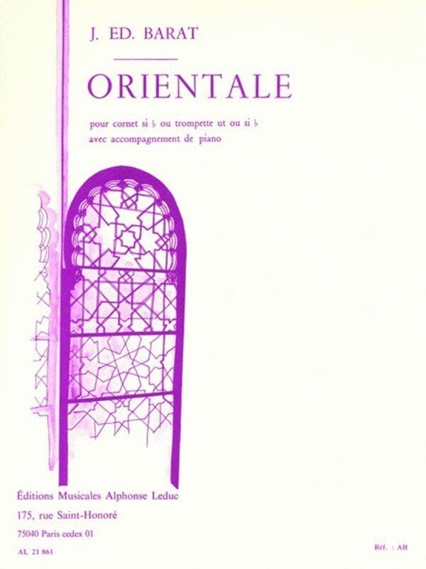 Barat - Orientale for Trumpet/Piano by Joseph Edouard Barat
