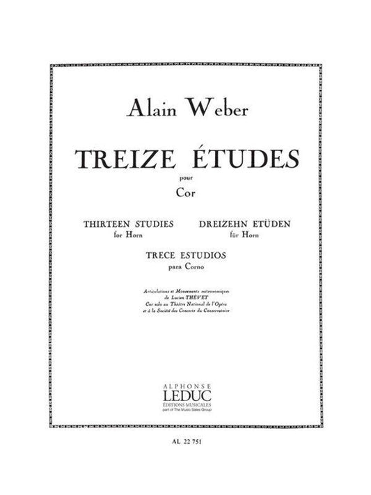 Weber 13 Etudes for French Horn by Alain Weber, Alphonse Leduc, 96 Pages