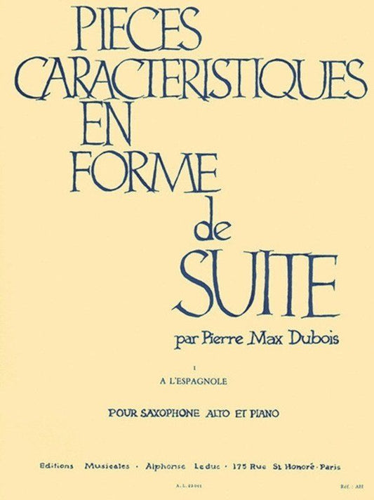 Dubois - A l'Espagnole Op 77 No 1 for Alto Saxophone and Piano