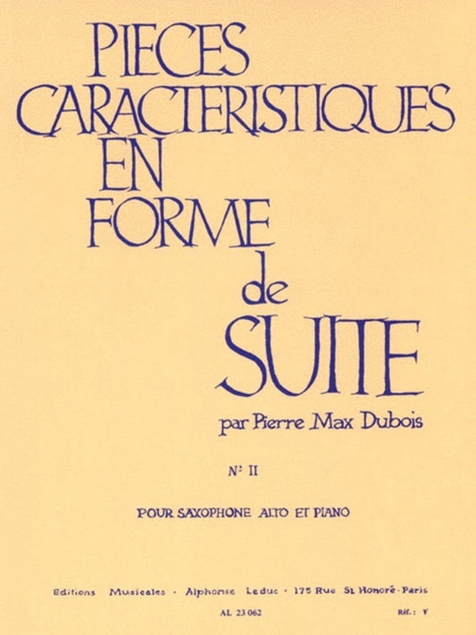 Dubois - Pieces Characteristiques Op 77 No 2 Alto Sax/Piano (Softcover Book)