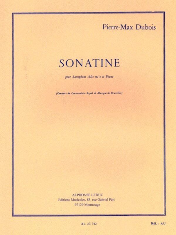 Dubois Sonatine for Alto Saxophone and Piano