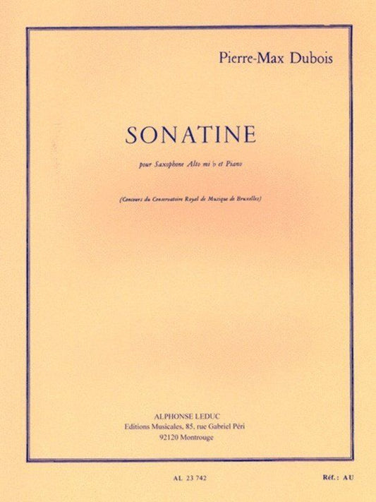 Dubois Sonatine for Alto Saxophone and Piano
