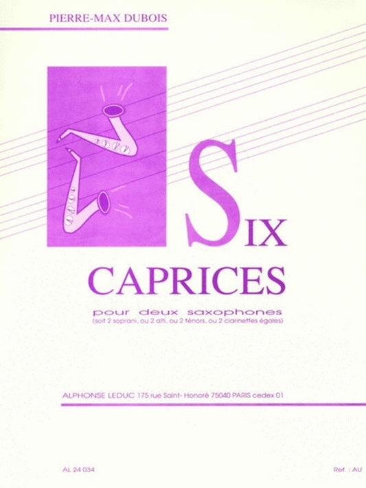 Dubois - 6 Caprices For Two Saxophones (Softcover Book)
