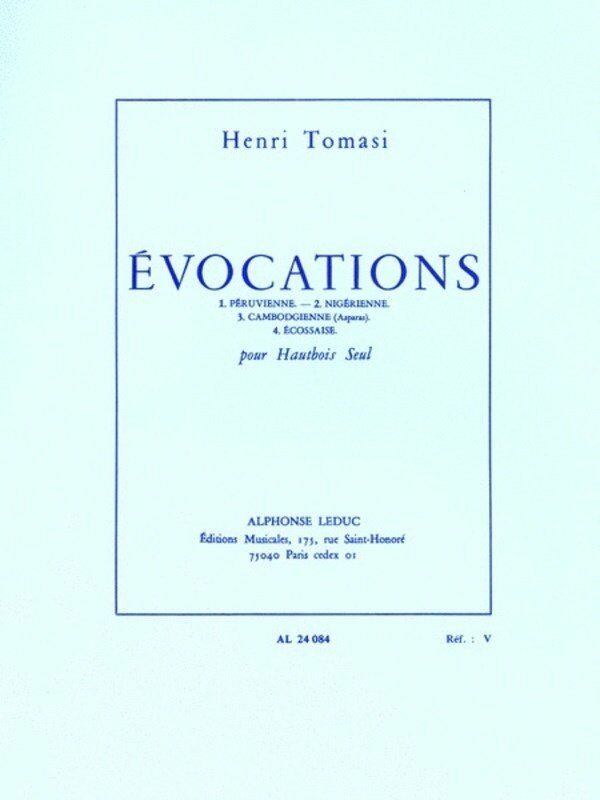 Evocations for Oboe by Henri Tomasi, Alphonse Leduc, 128 Pages