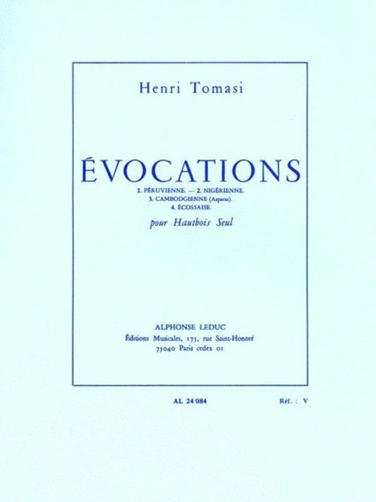 Evocations for Oboe by Henri Tomasi, Alphonse Leduc, 128 Pages